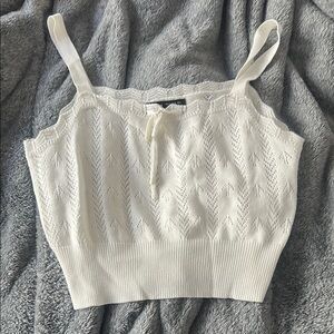 SHEIN Cream Fitted Ribbed Camisole